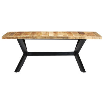 The Living Store Eettafel Mangohout 200x100x75 cm - Ruwe afwerking