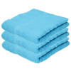 3x Badkamer/douche handdoeken turquoise 50 x 90 cm - Badhanddoek