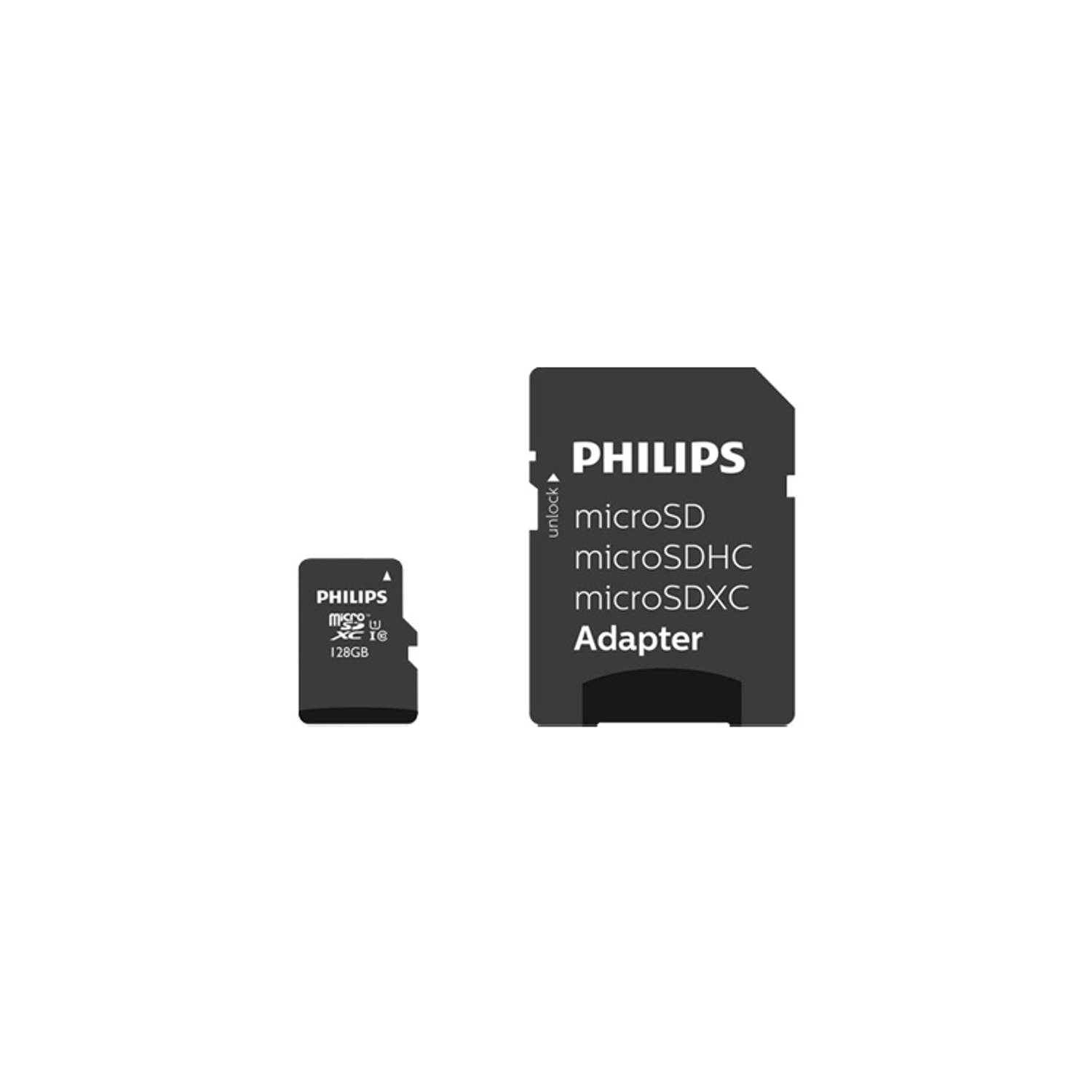 Philips microSDXC-kaart 128 GB Class 10 Incl. SD-adapter
