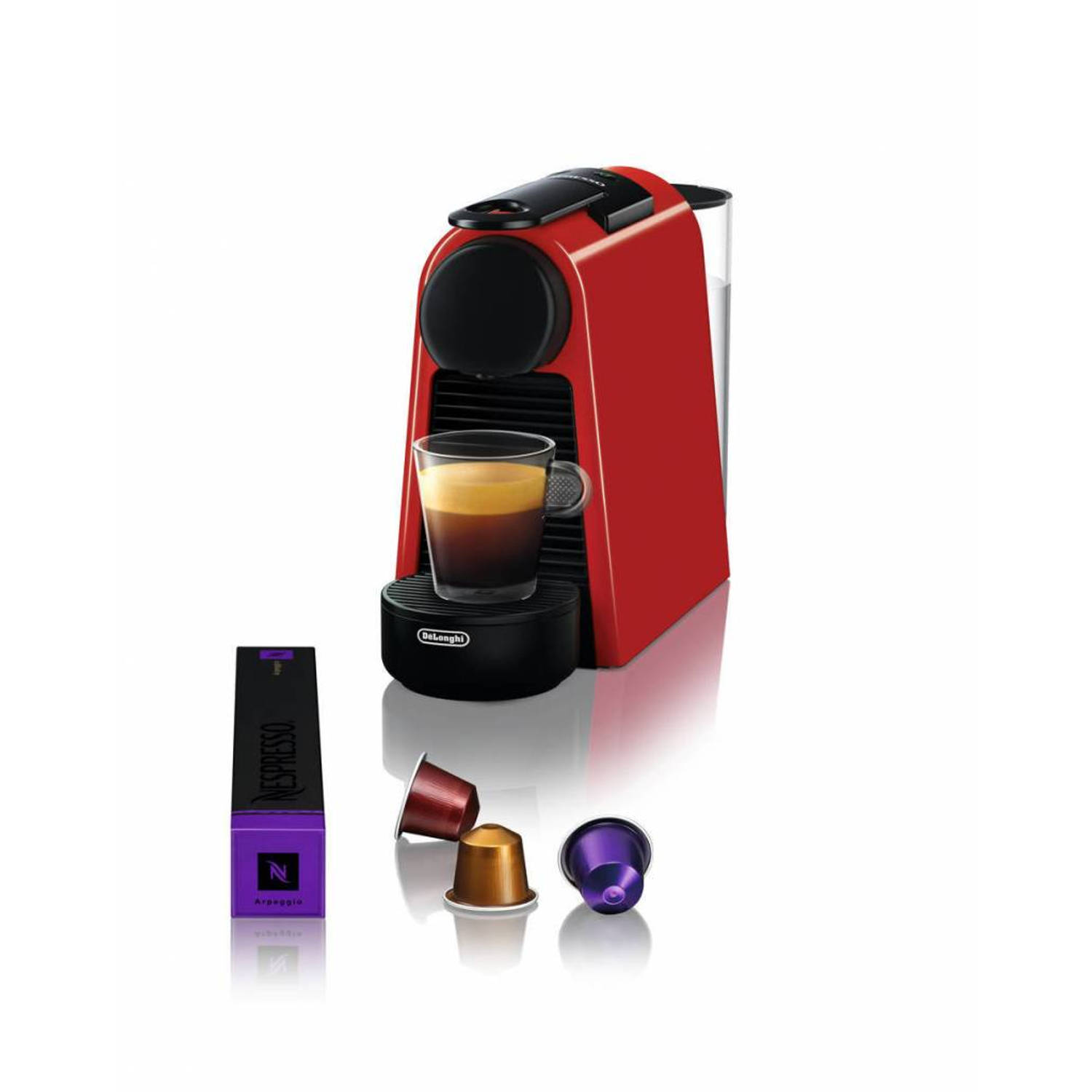 DeLonghi Essenza Mini EN 85.R Volledig automatisch Koffiepadmachine 0.6l Zwart, Rood koffiezetapparaat | Blokker