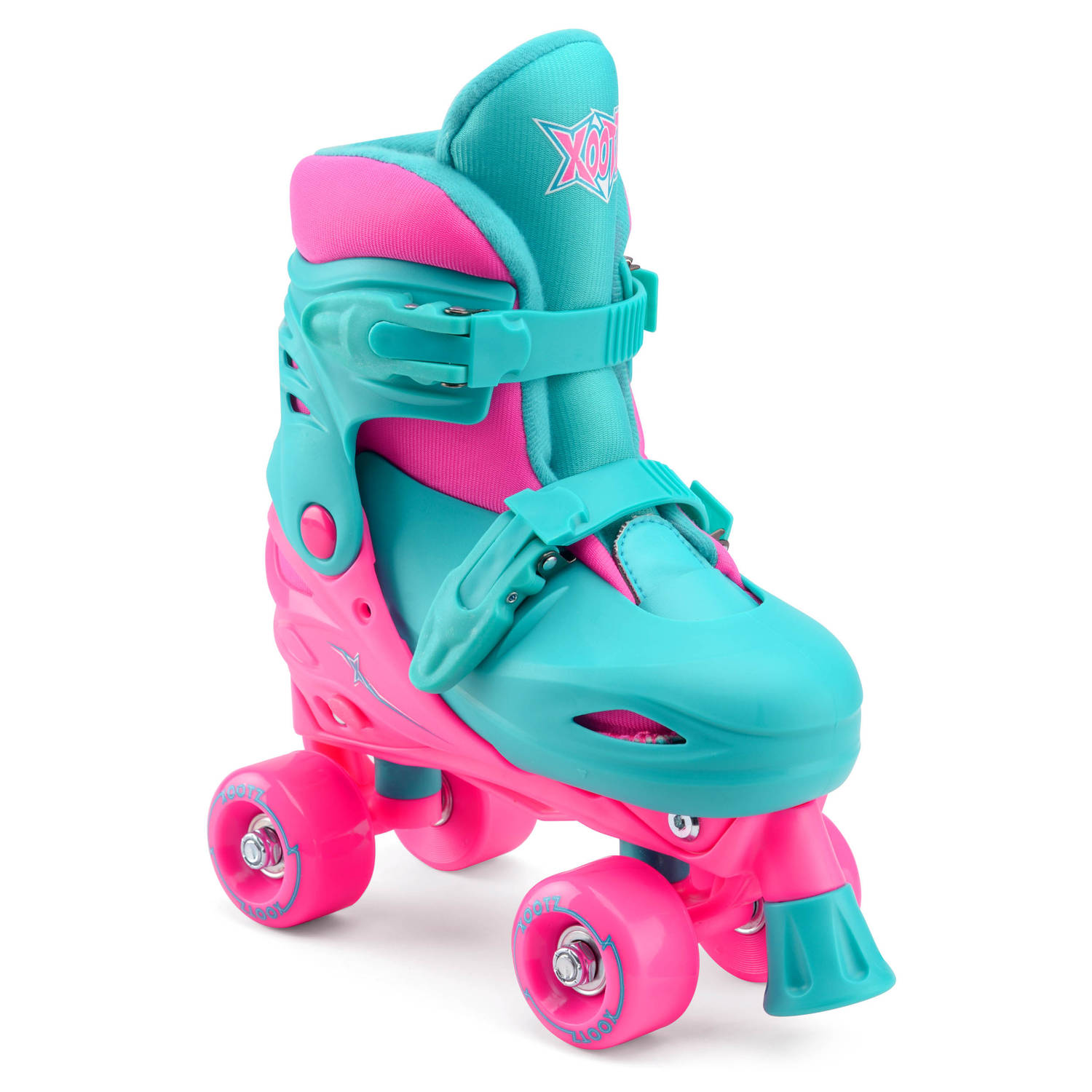 Xootz rolschaatsen Quad Skates meisjes turquoise-roze maat 32-35