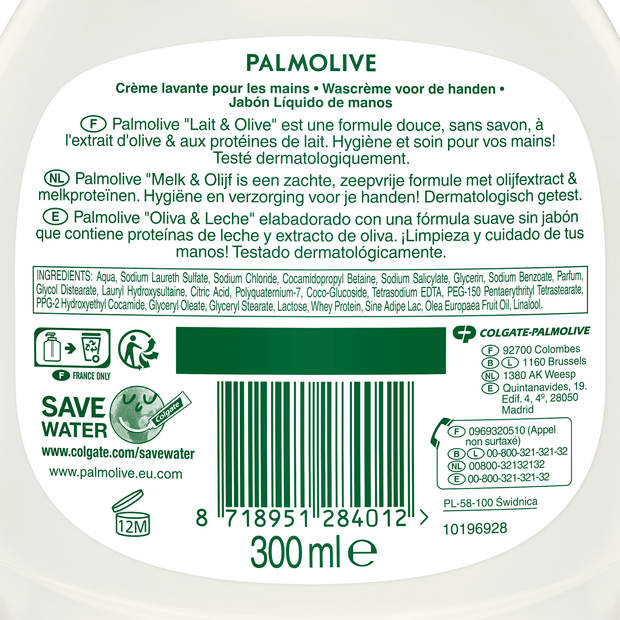 Palmolive Naturals Melk & Olijf Vloeibare Handzeep 300ml