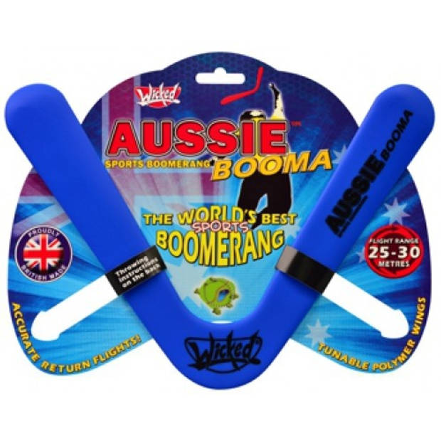 Wicked boomerang Booma Aussie 41 gram blauw 27 cm
