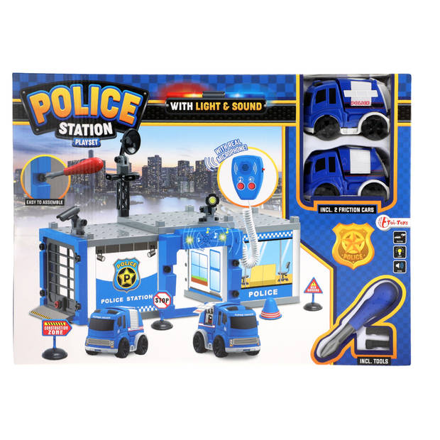 Toi-Toys politiebureau met licht en geluid 49,5 cm blauw