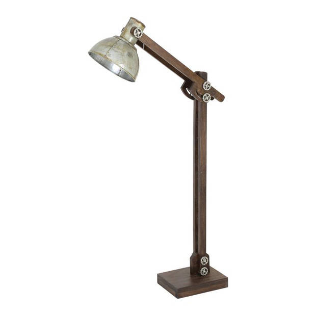 Light & Living - vloerlamp 84x16x125 hout bruin en vintage zilver