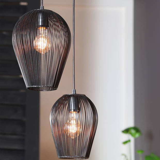 Light & Living - hanglamp ø16x20 cm abby mat zwart