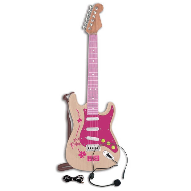 Bontempi elektrische rockgitaar iGirl 64 cm roze/lichtbruin
