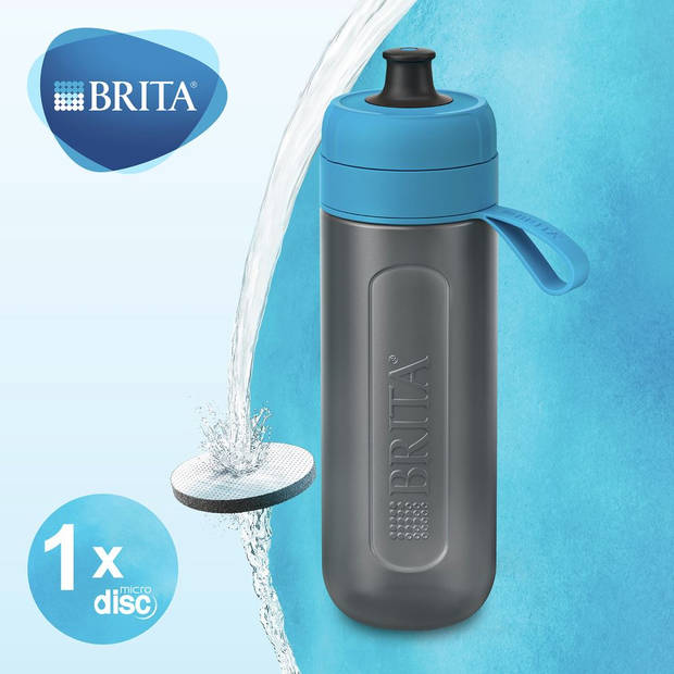 BRITA - Fill&Go Waterfilterfles ACTIVE - 0,6L - Blauw - inclusief 1 MicroDisc filterpatroon