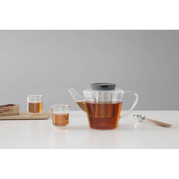 Viva - Infusion Glazen Theepot met Filter 1 liter - Borosilicaatglas - Transparant