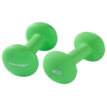 Tunturi dumbbells neopreen 2 x 4 kg groen