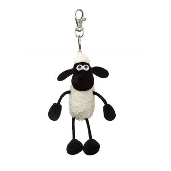 Aurora sleutelhanger Shaun het schaap 14 cm wit/zwart