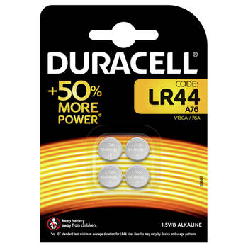 Duracell LR44 knoopcelbatterijen 4 stuks