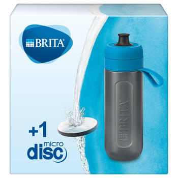 BRITA - Fill&Go Waterfilterfles ACTIVE - 0,6L - Blauw - inclusief 1 MicroDisc filterpatroon