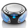 Draagbare FM Radio CD/MP3/USB/Bluetooth®-speler met LED verlichting Lenco Zwart-Zilver
