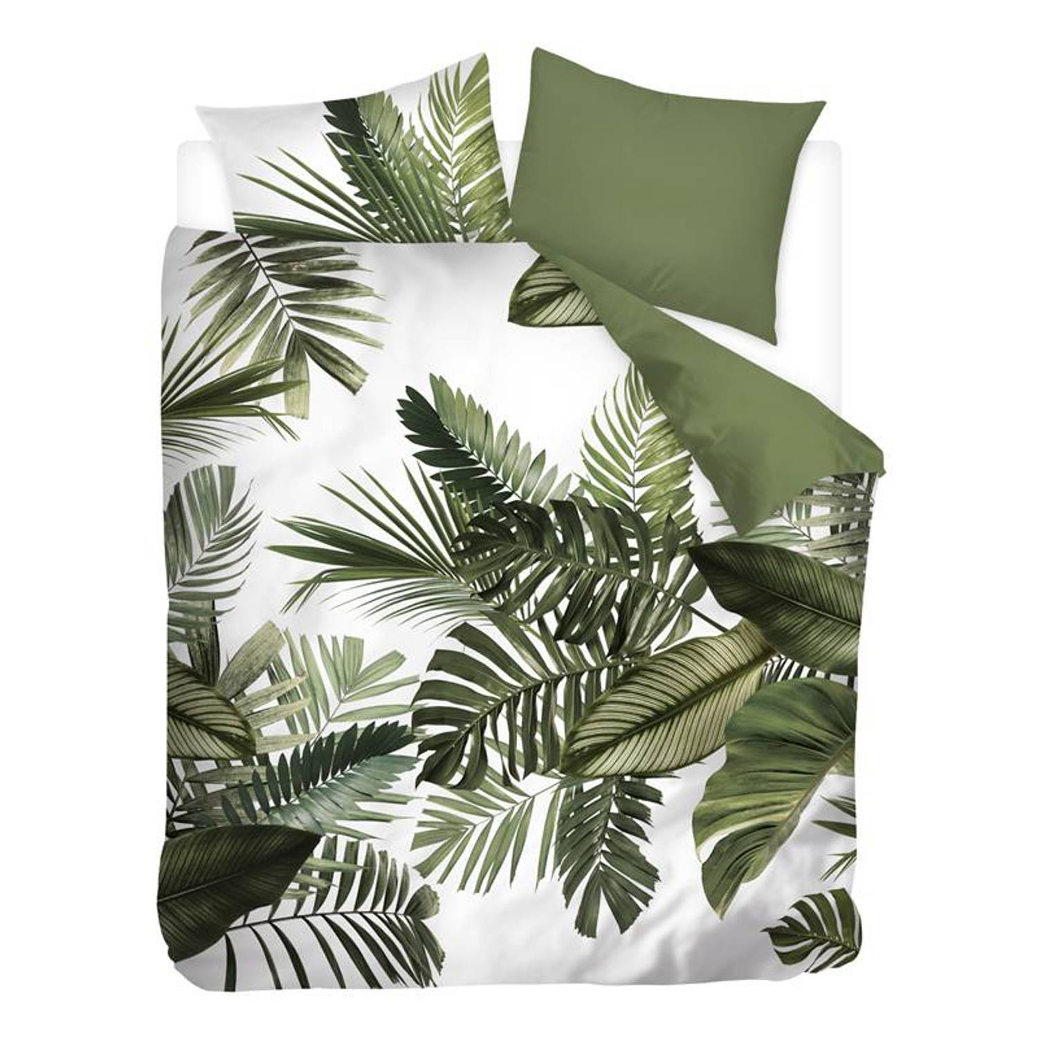Snoozing - Snoozing Palm Leaves flanel dekbedovertrek