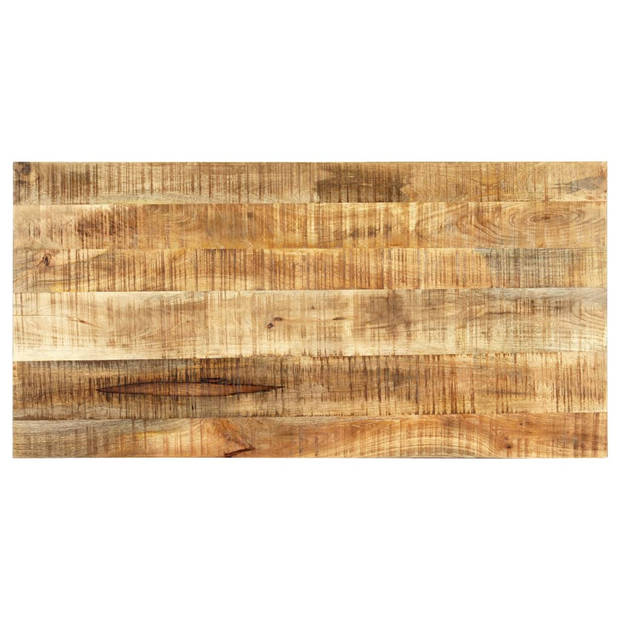 The Living Store Eettafel Rough Mango Wood - 120 x 60 x 75 cm - Industriële stijl