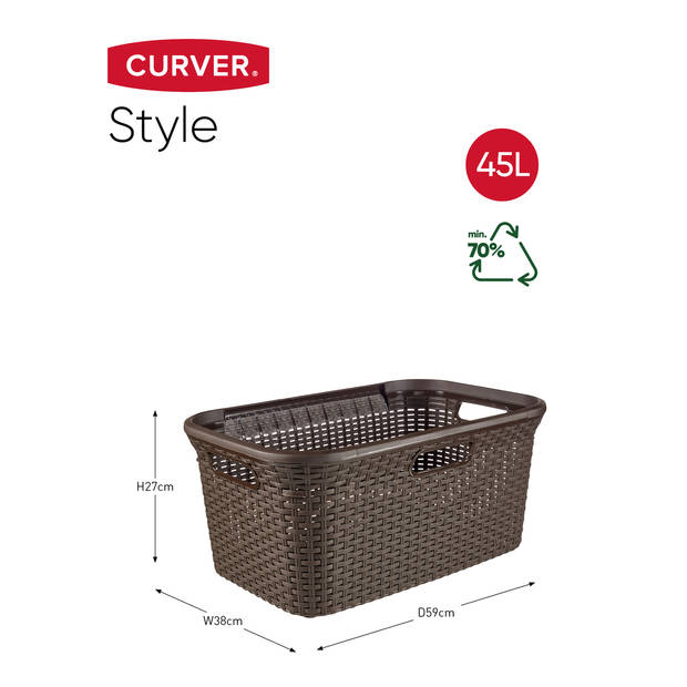 Curver Style Wasmand - 45L - Bruin