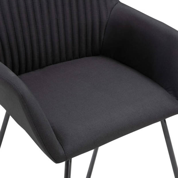 vidaXL Eetkamerstoelen 6 st stof zwart