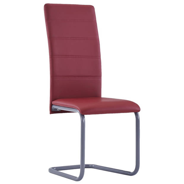 The Living Store Eetkamerstoelen - Zwevend - Rood - 41 x 52.5 x 102.5 cm - Kunstleren bekleding