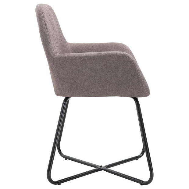 vidaXL Eetkamerstoelen 6 st stof taupe