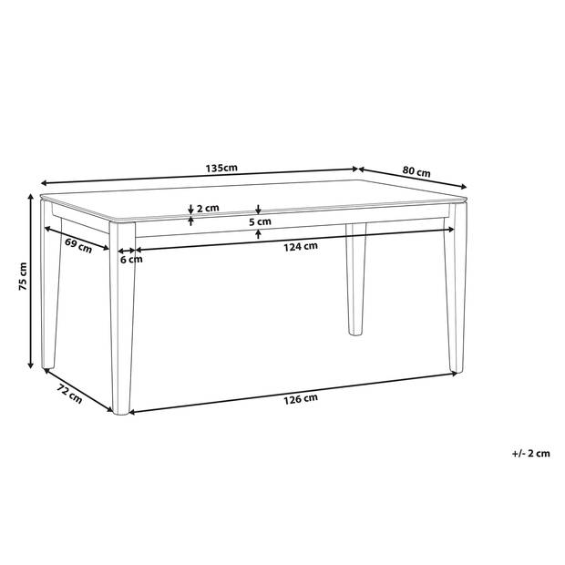 Beliani CEDAR - Eettafel-Donkere houtkleur-MDF