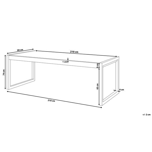 Beliani BACOLI - Tuintafel-Grijs-Aluminium