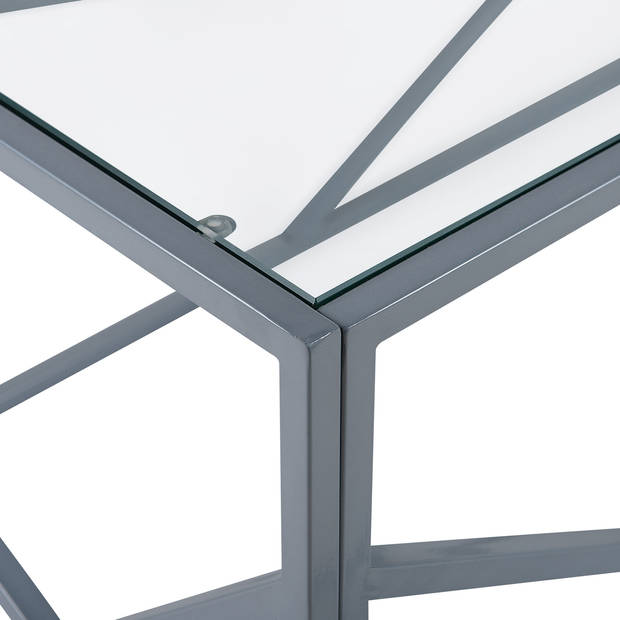 Beliani ORLAND - Salontafel-Zilver-Glas