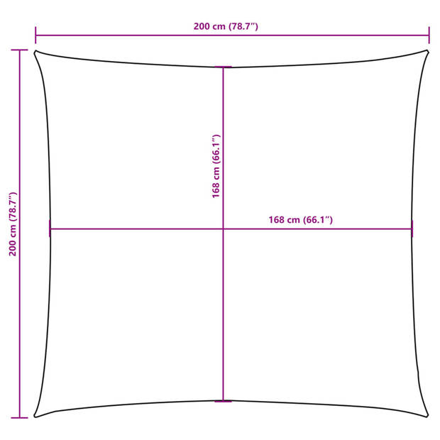 vidaXL Zonnescherm vierkant 2x2 m oxford stof zwart