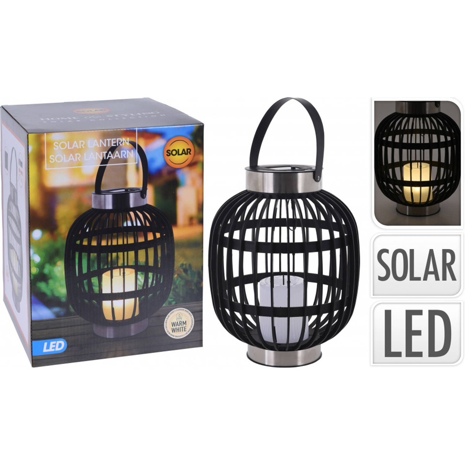 Vernauwd Vriendin kloon Home & Styling - Solar buitenlamp lantaarn - LED windlicht kaars | Blokker