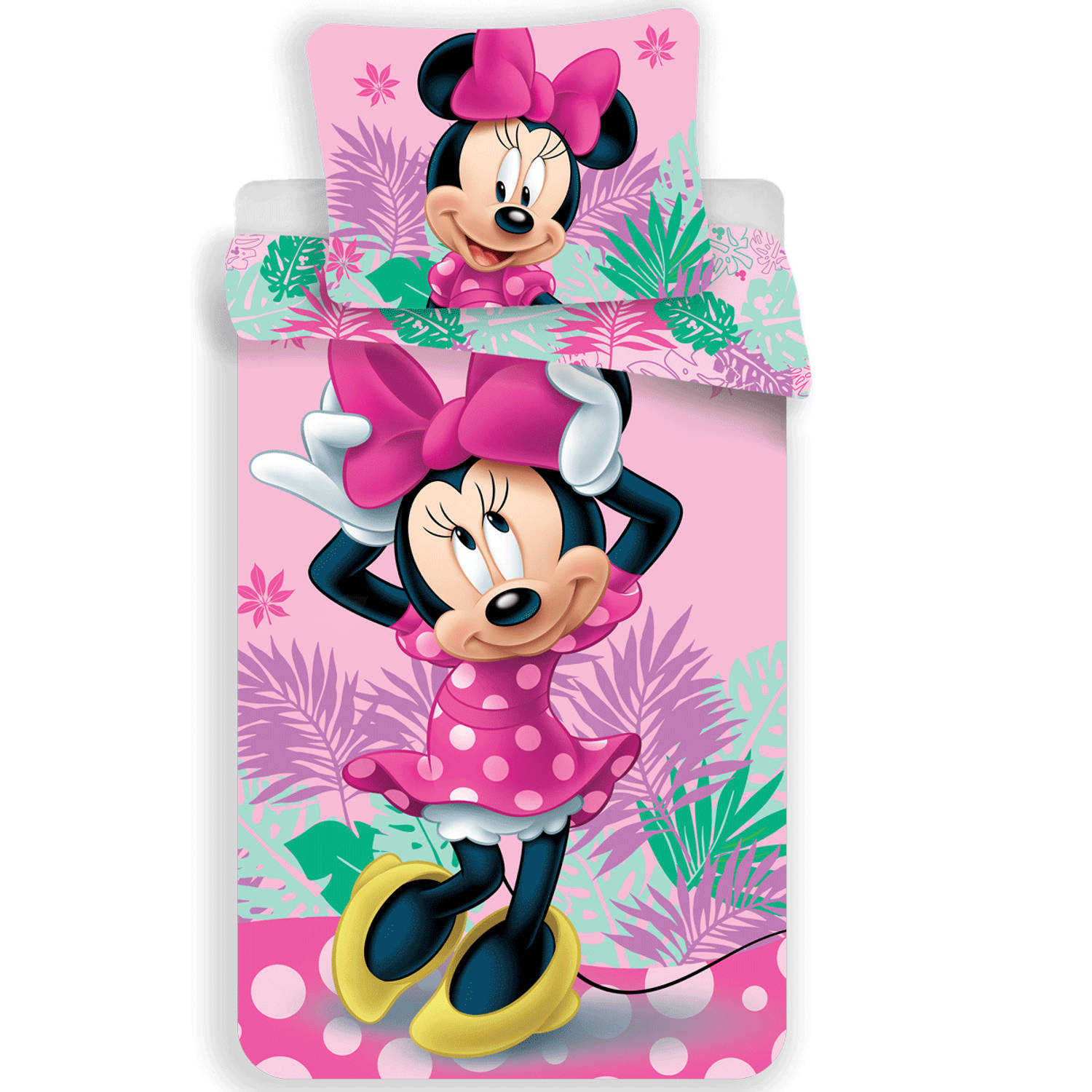 Disney Minnie Mouse Tropical - Dekbedovertrek - Eenpersoons - 140 x 200 - Polyester