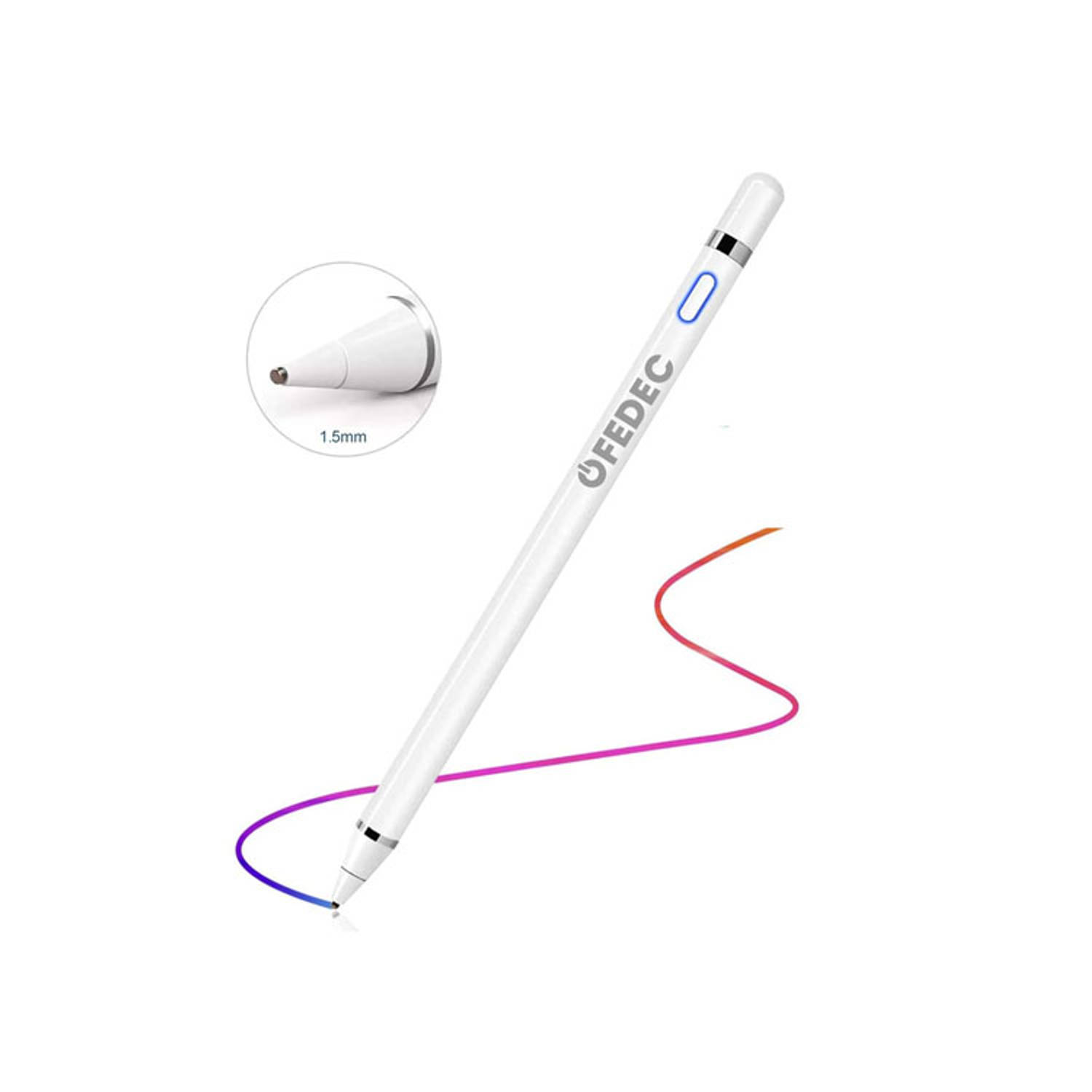 Fedec Active Stylus Pen voor Android-iOS-Windows Tablets & Telefoons Wit