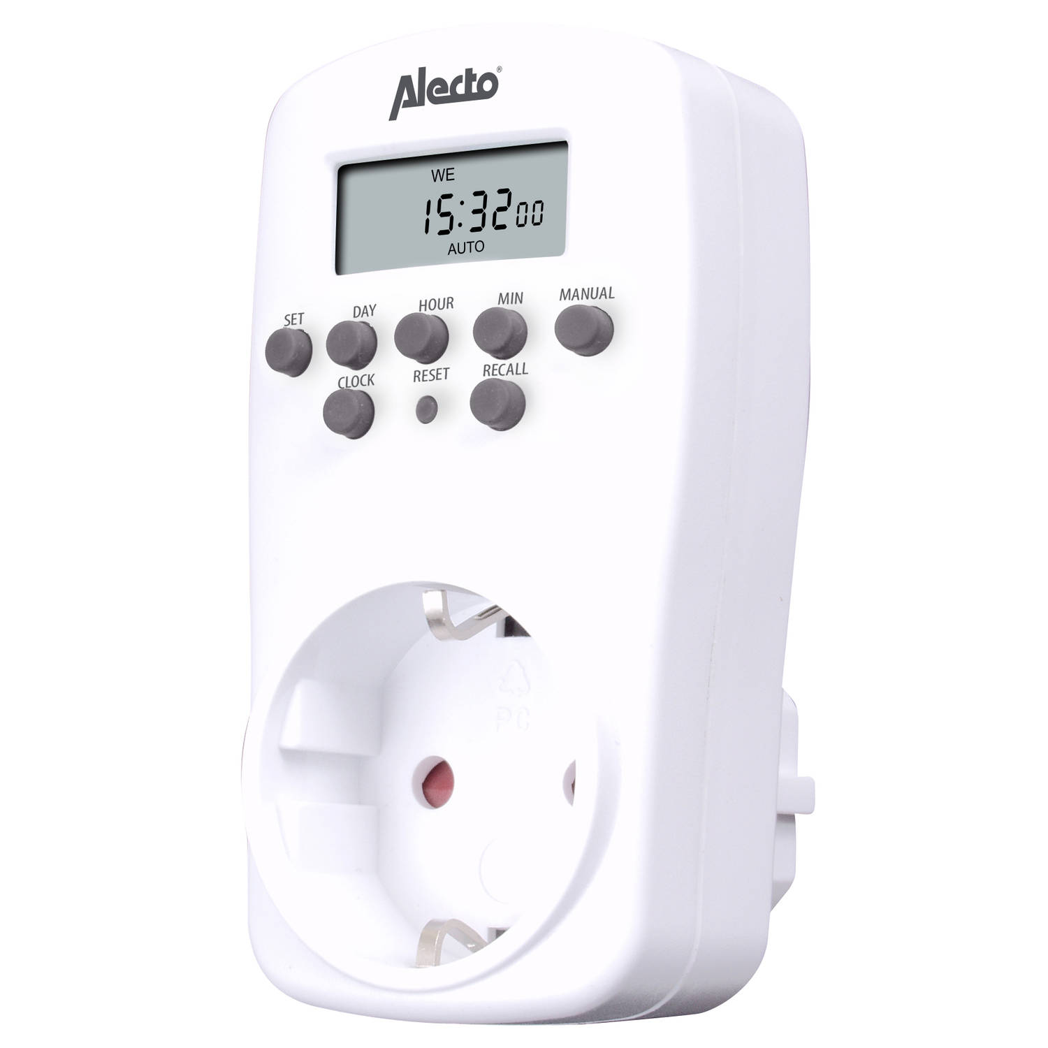 Alecto DTS-814 Digitale Schakelklok - inbraakwerend, veilig en zuinig - Wit