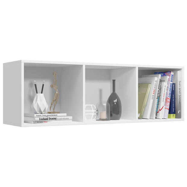 vidaXL Boekenkast/tv-meubel 36x30x114 cm bewerkt hout wit