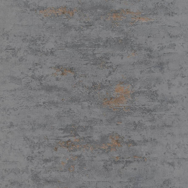 Noordwand Behang Topchic Concrete Style grijs en koperkleurig