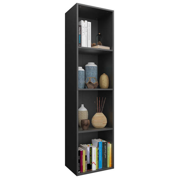 vidaXL Boekenkast/tv-meubel 36x30x143 cm bewerkt hout zwart