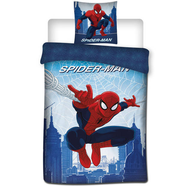 SpiderMan Jump - Dekbedovertrek - Eenpersoons - 140 x 200 cm - Multi