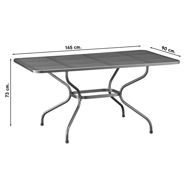 tafel strekmetaal 145 x 90 cm