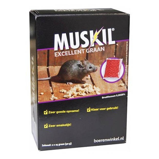 Muskil Excellent Graan Muis 50 gram 2 x 25 gram Muizengif