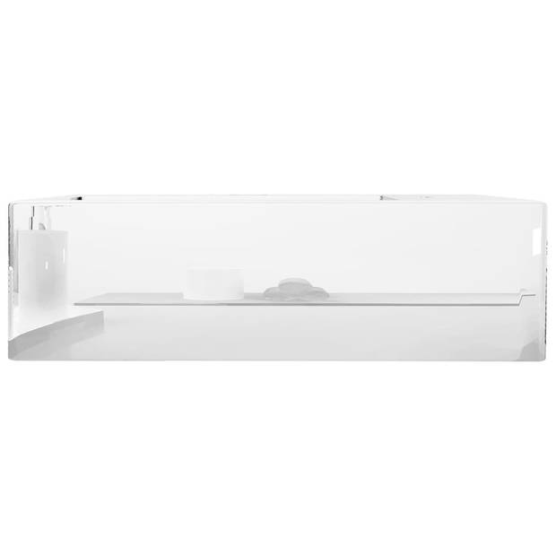 The Living Store wastafel - keramiek - 49x25x15 cm - met overloop en kraangat - zilver