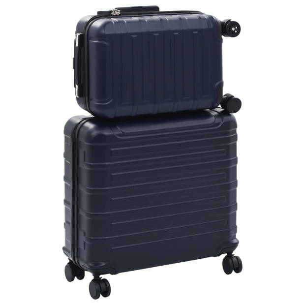 vidaXL 2-delige Harde kofferset ABS marineblauw