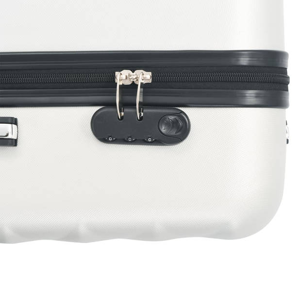 vidaXL 3-delige Harde kofferset ABS helder zilverkleurig