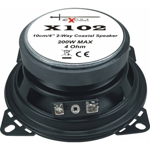 Excalibur speakerset tweeweg coaxiaal X102 200W zwart