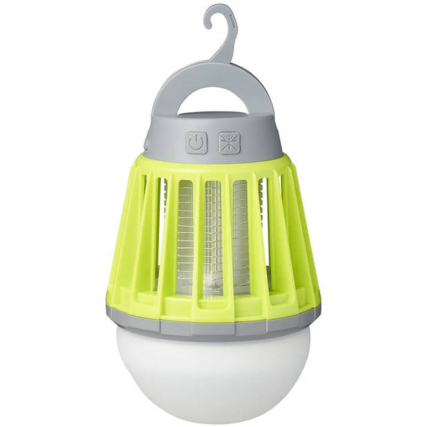 ProPlus camping- & insectenlamp 2-in-1 oplaadbaar groen/grijs