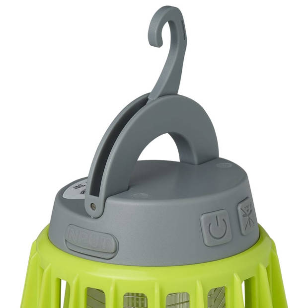 ProPlus camping- & insectenlamp 2-in-1 oplaadbaar groen/grijs