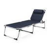 Campart Ligbed BE-0637 - Stretcher opvouwbaar en verstelbaar - Afneembaar hoofdkussen - Loungestoel - Blauw