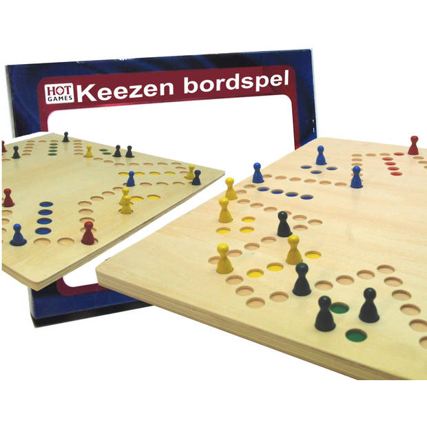 HOT Sports houten keezenspel / keezen bordspel / keezbord hout 4 + 6 personen