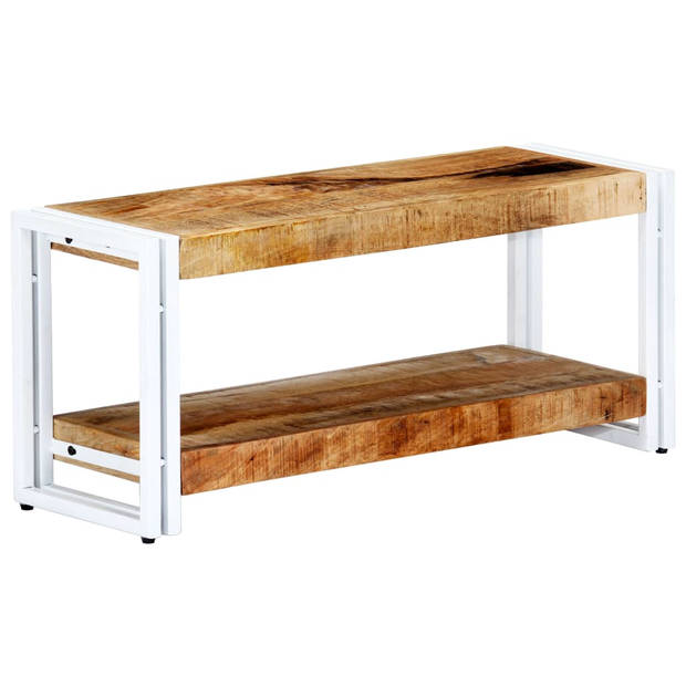 The Living Store Industriële TV-kast - 90 x 30 x 40 cm - Massief mangohout en gepoedercoat ijzer