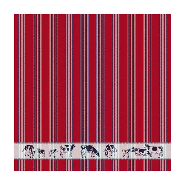 DDDDD Theedoek Friesian 60x65cm - red - set van 6