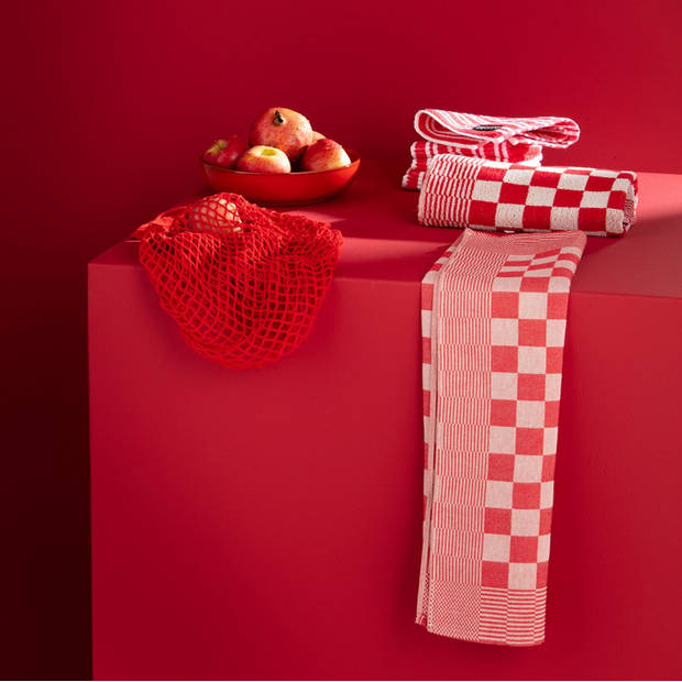 DDDDD Keukendoek Barbeque 50x55cm - red - set van 6