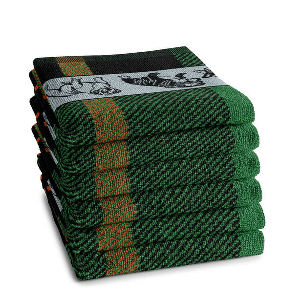 DDDDD Keukendoek Bully 50x55cm - green - set van 6